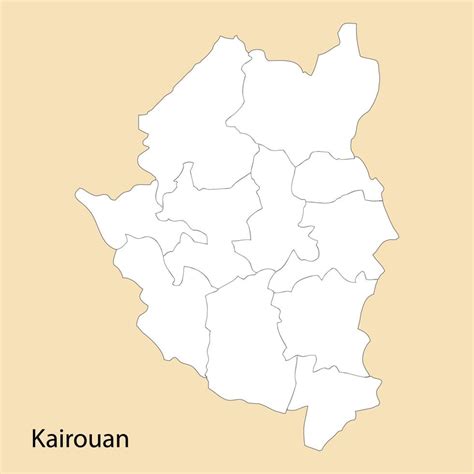 High Quality Map Of Kairouan Is A Region Of Tunisia 21840791 Vector Art