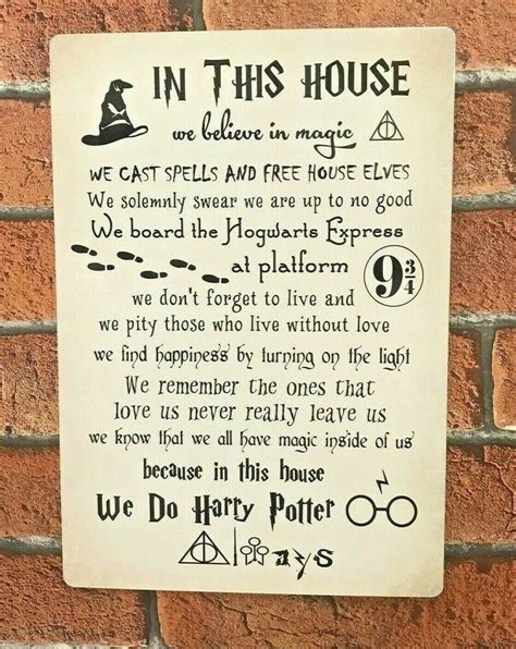 Harry Potter Sign In This House We Do Magic Harry Potter