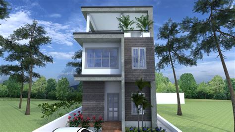 Think outside the box with modern house plans. SketchUp Modern Home Plan 5.5x13m With 6 Bedroom - Samphoas House Plan