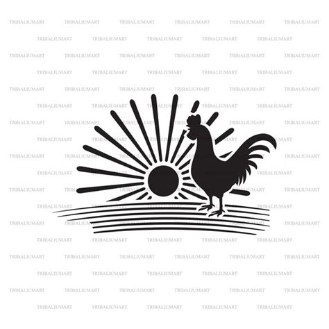Rooster And Sunrise Design Cut Files For Cricut Clip Art Etsy