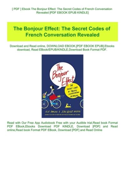 Pdf Ebook The Bonjour Effect The Secret Codes Of French