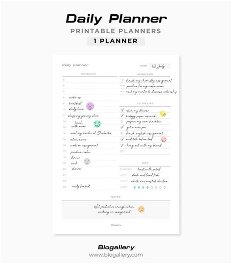 Daily Planner Printable A4 A5 Letter Size Planner Etsy Hong Kong