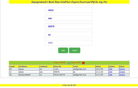 Export Gridview In Excel And Pdf Using Stored Procedure In Asp Net In