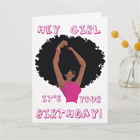 Afro Girl Birthday Card 21 Black Woman Birthday Card Black Etsy In