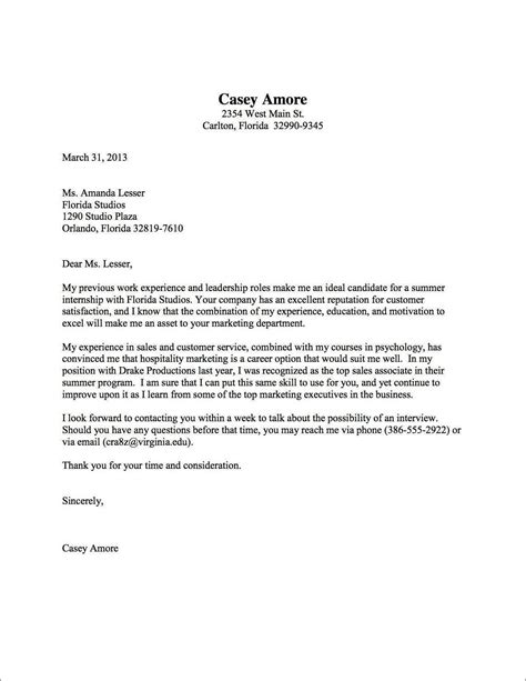 Cover Letter Examples Free Letter Templates