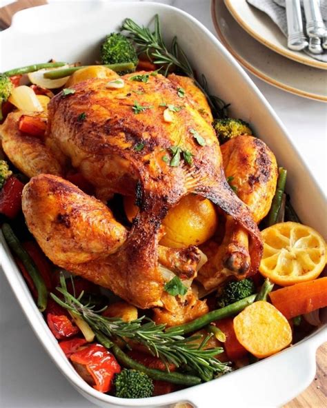 Whole Roasted Chicken Recipe With Vegetables Filmfoods
