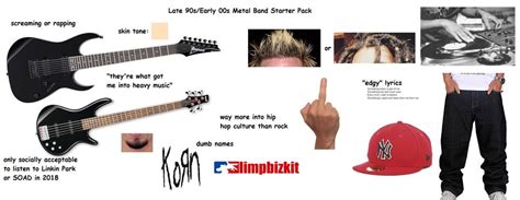 Late 90searly 2000s Nu Metal Band Starter Pack Starterpacks