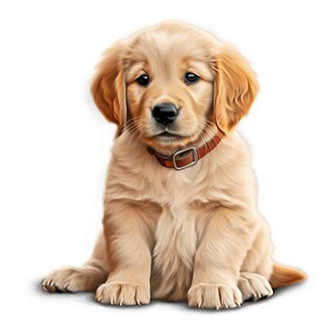 Premium Photo A Painting Of A Golden Retriever Puppy