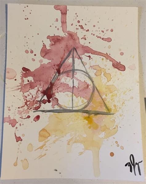 Deathly Hallows Watercolor By Starrynightsmedia On Etsy