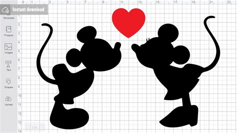 Kiss Mickey Minnie Svg Free Cutting Files For Cricut Silhouette Free