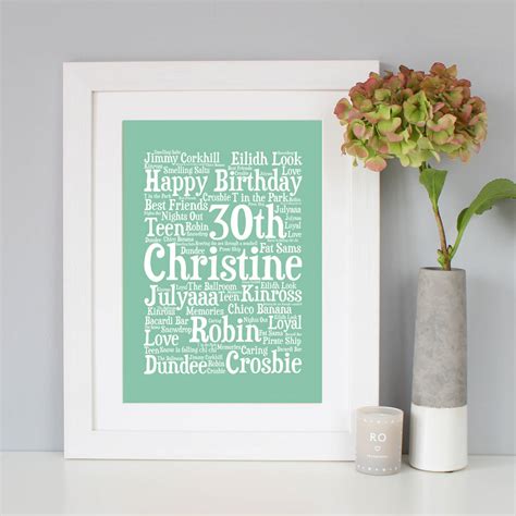 Maybe you would like to learn more about one of these? personalised 30th birthday word art gift by hope and love ...