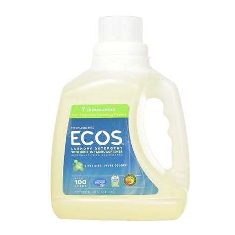 Ecos 4 Packs Hypoallergenic Laundry Detergent Lemongrass 100oz Carlo
