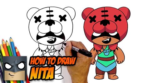 How To Draw Nita From Brawl Stars Printable Step By Step Drawing Sheet