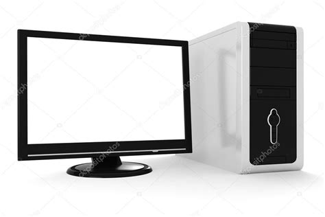 3d Desktop Isolated On White Background Stock Photo By