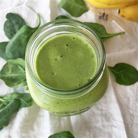 Go To Green Smoothie Peanut Butter Banana Spinach Smoothie Fit Mama