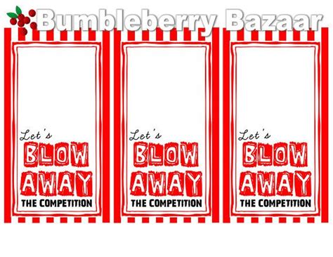 Blow Away The Competition Motivational Team Treat Tags In 2020 Blown