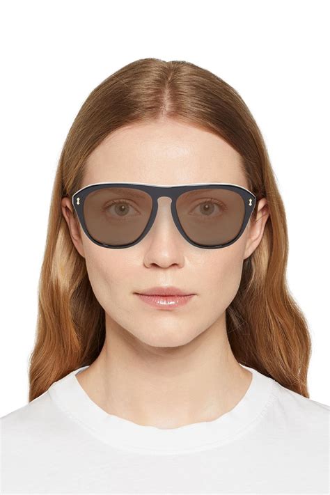 gucci oversized aviator style acetate sunglasses the outnet