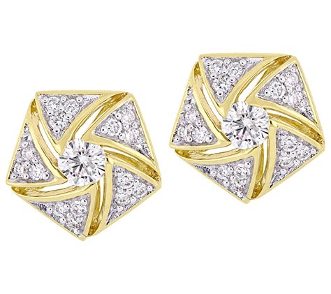 Affinity K Cttw Diamond Cluster Stud Earrings Qvc Com