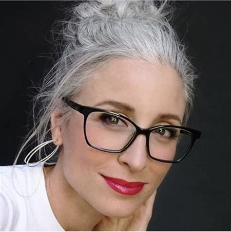 Pin By Michelle De Rivero On Health And Beauty Grey Hair And Glasses