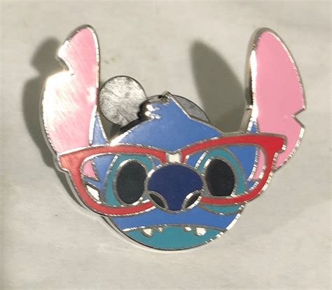Disney Trading Pin Stitch From The Nerds Heads Collection Disney Pins