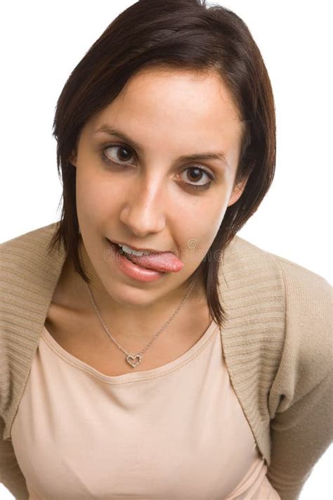 Woman Pulling Funny Face Stock Image Image
