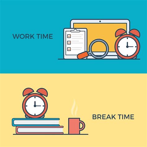 Free Vector Linear Flat Work And Break Time Management Infographics