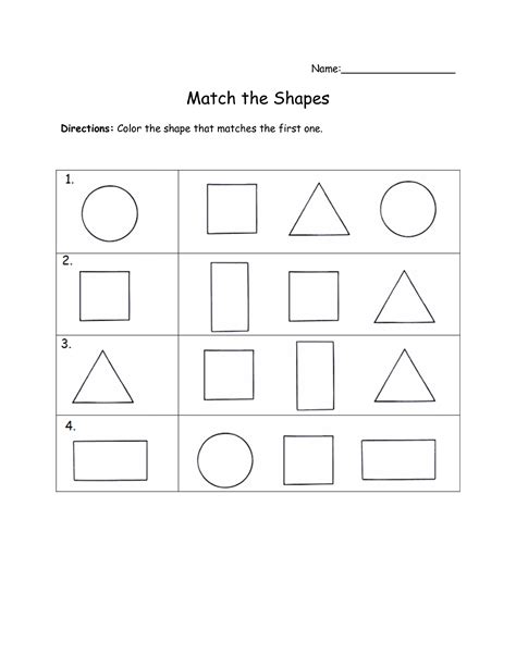 13 Best Images Of Printable Shape Matching Worksheets Free Printable