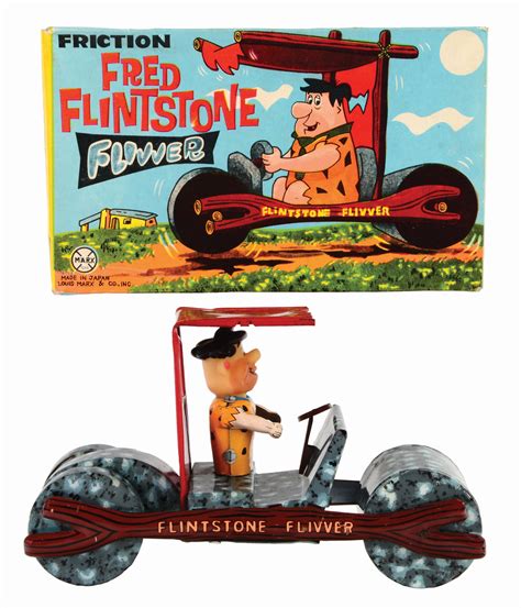 Lot Detail Marx Tin Litho Friction Fred Flintstone Flivver Toy