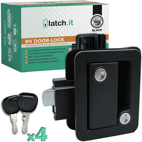 Latchit Rv Door Lock Black Replacement Rv Entry Door Locks For