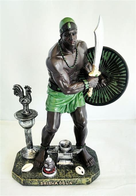 13 Inch Statue Orisha Ogun Yoruba Santeria Guerrero Ogum Warrior Lucumi