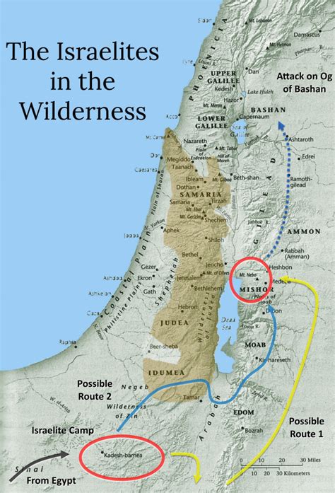 Map Of The Israelites In The Wilderness