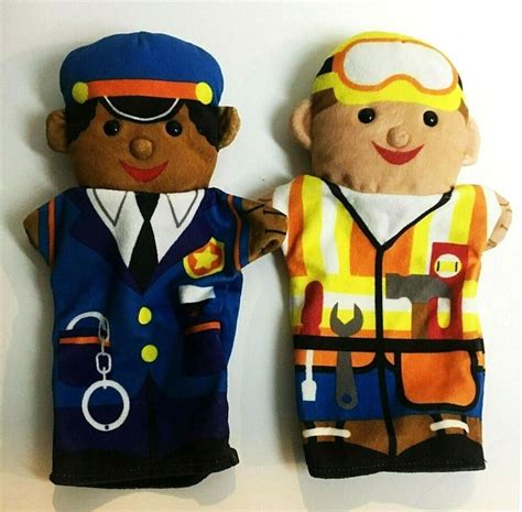 Melissa And Doug Hand Puppets Jolly Helpers Policeman Fireman Free