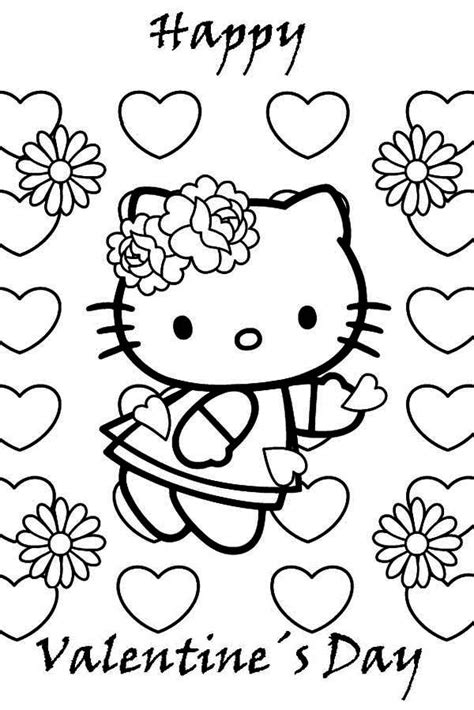 27 Hello Kitty Valentines Day Coloring Pages Printable Free Wallpaper