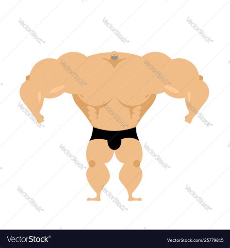 Bodybuilder Is Big With Small Head Lot Muscle Vector Image