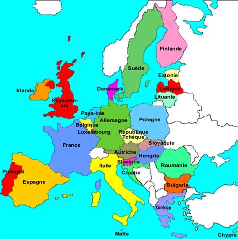 Listes Et Descriptions Des 28 Pays De Lunion Européenne