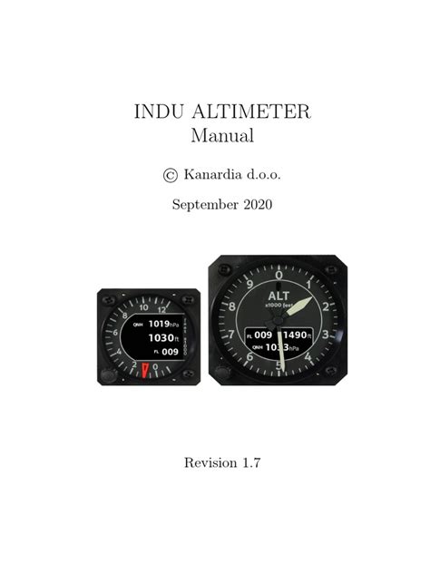 Indu Altimeter Manual © Kanardia Doo September 2020 Pdf