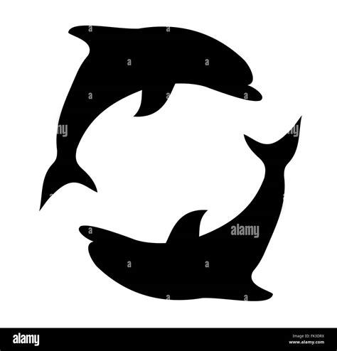 Two Dolphins Silhouette Vector Stock Photo 97807022 Alamy