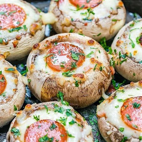 Pizza Stuffed Mushrooms 15minutefood