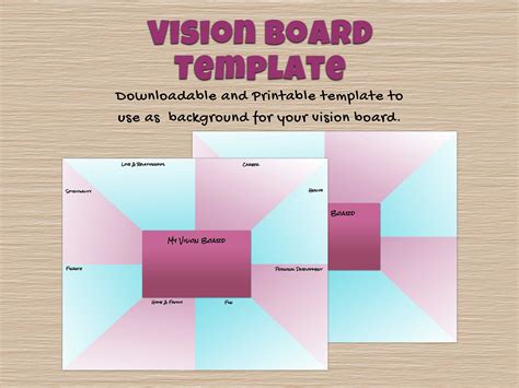 Vision Board Background Printable Vision Template Etsy Vision Board