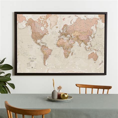 Framed World Maps To Make Your Home A Bit More Autumnal Maps