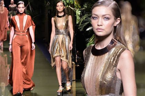 Gigi Hadid Goes Braless In Plunging Gown As She Stuns On The Runway At
