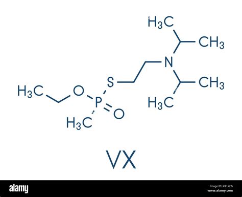 Vx Nerve Agent Molecule Chemical Weapon Skeletal Formula Stock