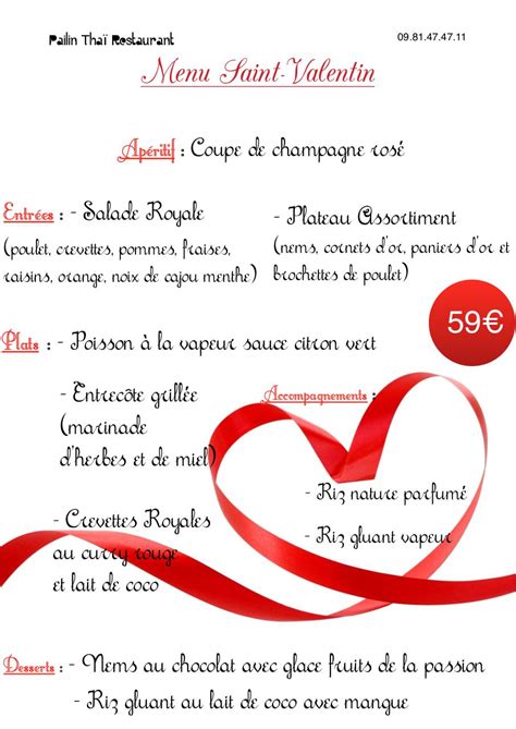 Menu Saint Valentin Fichier PDF