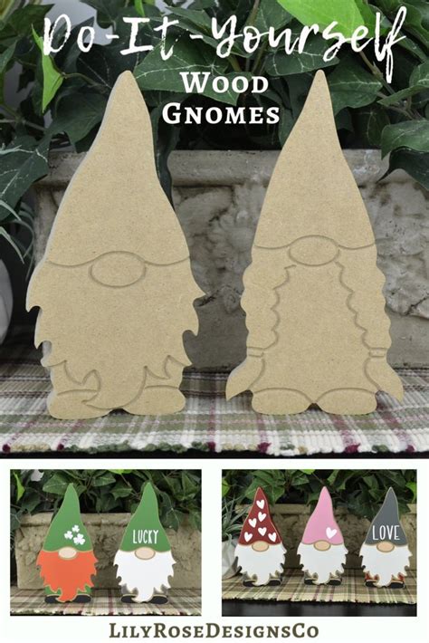 Gnome Wood Cutout Wood Boy And Girl Gnome Diy Craft Gnome Kids Craft