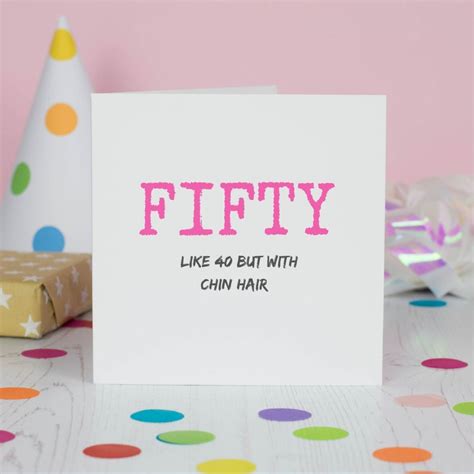 Funny 50 Cards 50th Birthday Card 50 Cards For Women Etsy