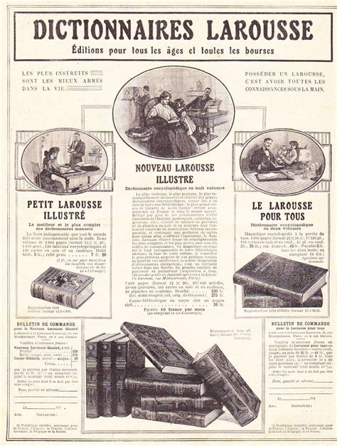 Publicité De Presse Dictionnaires Larousse 1912 Dictionnaire