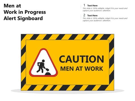 Men At Work In Progress Alert Signboard Presentation Graphics