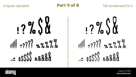 Fuente Sans Serif Bold Condensada Angulares Negro De Vectores Tipografías Parte 8 De 8