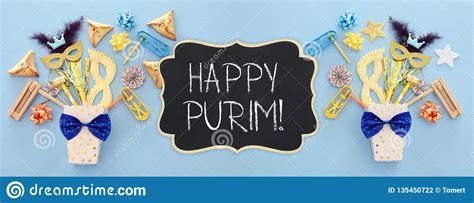 Purim Celebration Concept And X28jewish Carnival Holidayand X29 Over Blue