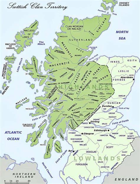 Scottish Clan Territories Scotland Map Scotland History Scottish